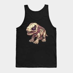 Scary Mummy Chibi T-Rex Isometric Dinosaur Skeleton Tank Top